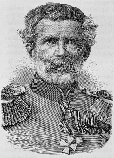Ritratto del Barone von Manteuffel. Incisione della fine del XIX secolo in "Storia di Francia" di H. Martin da Unknown artist
