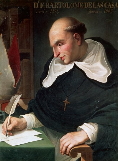 Ritratto di Bartolomeo de Las Casas, vescovo cattolico spagnolo impegnato nella difesa delle popolazioni native del Nuovo Mondo da Unknown artist