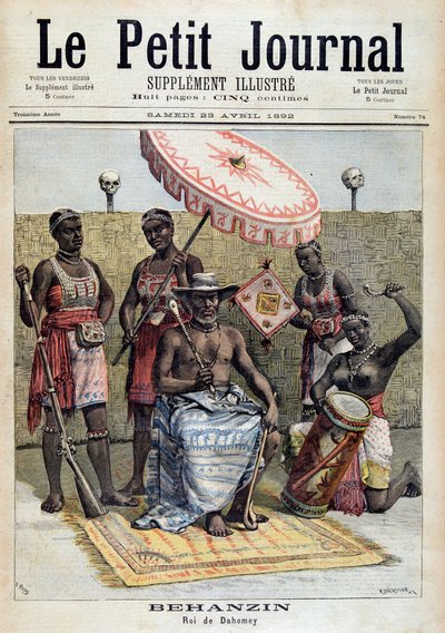 Ritratto di Behanzin (1844-1900), re del Dahomey (Benin) - in "Le Petit Journal" del 23/4/1892 da Unknown artist