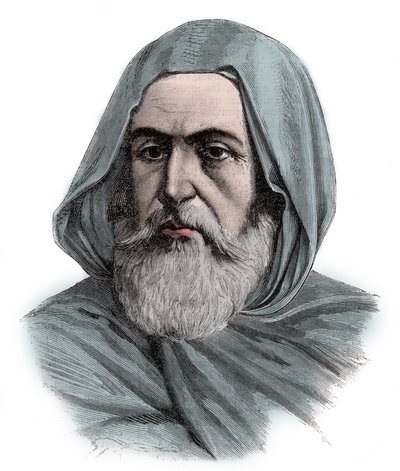 Ritratto di Ben Mahi Ed Din Abd El Kader (Abd El-Kader) (1808 - 1883) ABDELKADER, Amir di Mascara, leader militare e religioso - incisione 1883 da Unknown artist