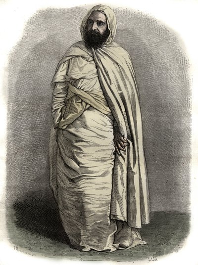 Ritratto di Ben Mahi Ed Din Abd El Kader (Abd El-Kader) (1808-1883) Emiro di Mascara, leader militare e religioso da Unknown artist