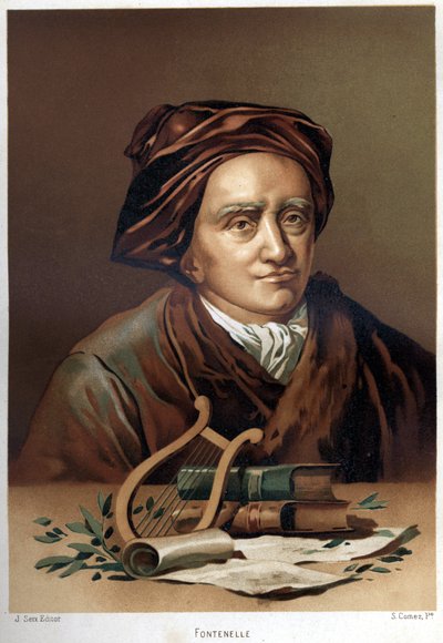 Ritratto di Bernard Le Bouyer (Le Bovier) de Fontenelle (1657-1757). Cromolitografia della fine del XIX secolo. da 