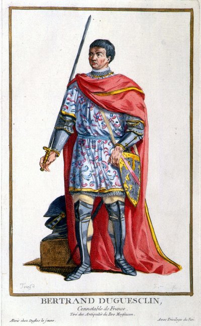 Ritratto di Bertrand Duguesclin. Incisione del XIX secolo da Unknown artist