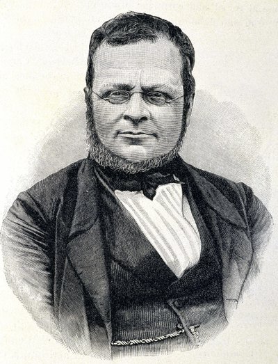 Ritratto di Camillo Benso, Conte di Cavour (1810-1861), statista italiano, da una foto del 1860 da Unknown artist
