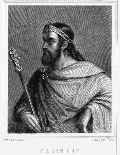 Ritratto di Cariberto (? -?), Re di Parigi (561 - 567) - in “Histoire des Français” di Lavallée, incisione da Unknown artist