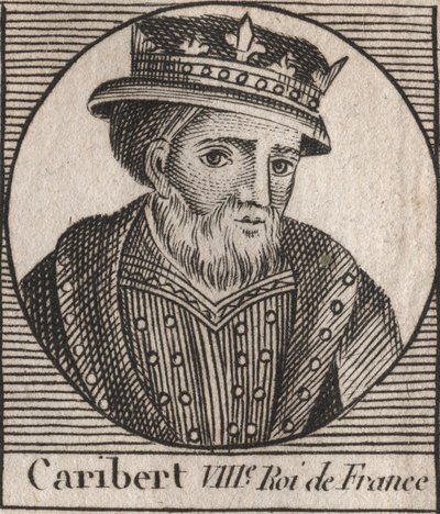 Ritratto di Cariberto, re dei Franchi (561-567) - Cariberto o Cariberto (m. 567) re dei Franchi - incisione da 
