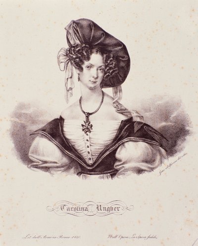 Ritratto di Caroline Ungher (incisione) da Unknown artist
