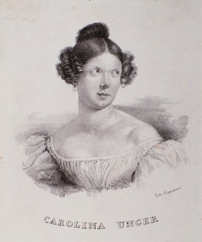 Ritratto di Caroline Ungher (Unger) (incisione) da Unknown artist