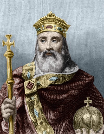 Ritratto di Carlo Magno, re di Francia (in Histoire des Français par Lavallée, incisione) da Unknown artist