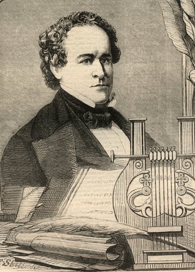 Ritratto di Charles Anthon (1797-1867), professore americano. Incisione in "The Illustrated London News" del 23 gennaio 1858 da Unknown artist