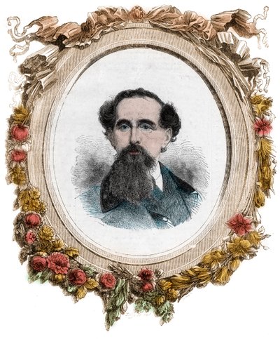 Ritratto di Charles Dickens (1812-1870) romanziere inglese, incisione da Unknown artist