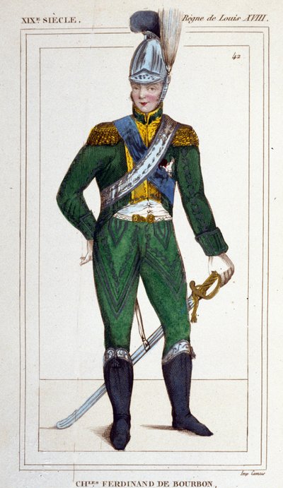 Ritratto di Charles Ferdinand de Bourbon (Duca di Berry) 1778 -1820. da Unknown artist