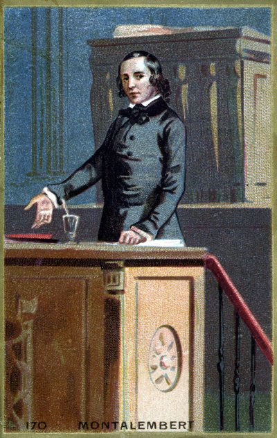 Ritratto di Charles Forbes, Conte di Montalembert (1810 - 1870), giornalista e politico francese. Cromolitografia della fine del XIX secolo da Unknown artist