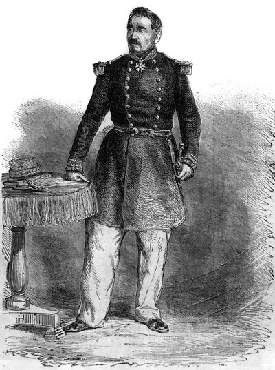 Ritratto di Charles Guillaume Marie Appollinaire Antoine Cousin Montauban, Conte di Palikao (1796-1878) - generale e statista inglese - incisione da Unknown artist