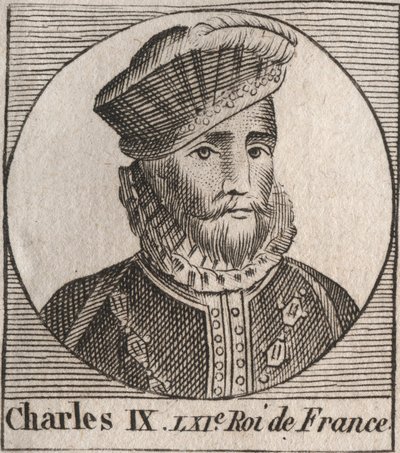 Ritratto di Carlo IX (1550-1574), re di Francia - CARLO IX re di Francia dal 1560 al 1574 - incisione da 