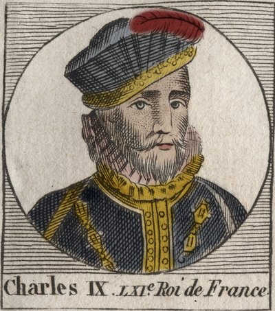 Ritratto di Carlo IX (1550-1574), re di Francia - Carlo IX re di Francia dal 1560 al 1574 - incisione da 