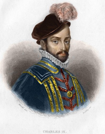 Ritratto di Carlo IX (1550 - 1574), re di Francia incisione XIX secolo da Unknown artist