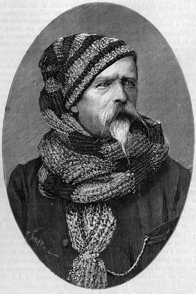 Ritratto di Charles Marie Etienne Champion Dubois de Nansouty (1815-1895), generale francese, in abito da montagna. (Da una fotografia scattata a Bagneres de Bigorre nel 1879). Incisione in "La Nature: revue des sciences et de leurs applications aux arts e da Unknown artist