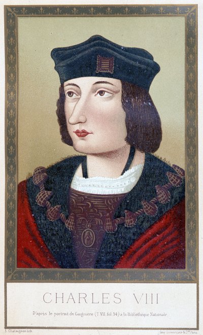Ritratto di Carlo VIII (1470 - 1498) - in “Louis XII et Anne de Bretagne” di Paul Lacroix; ed. Hurtrel, Parigi da Unknown artist