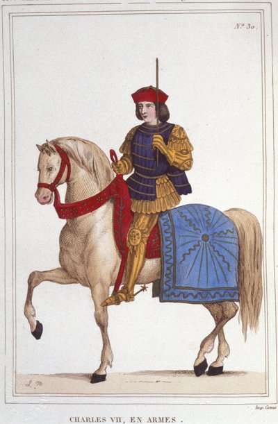 Ritratto di Carlo VII (1403 - 1461), Re di Francia. Incisione del 1830. da Unknown artist