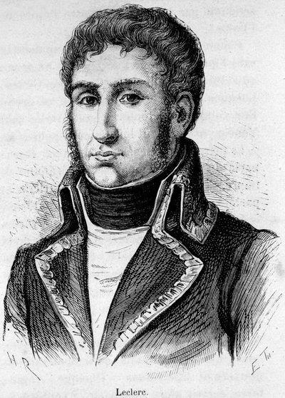 Ritratto di Charles Victor Emmanuel Leclerc (1772-1802), generale francese, si unì a Bonaparte all