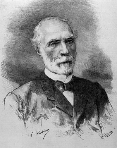 Ritratto di Charles de Freycinet (1828 - 1923), Presidente del Consiglio dei Ministri. Incisione del XIX secolo da Unknown artist