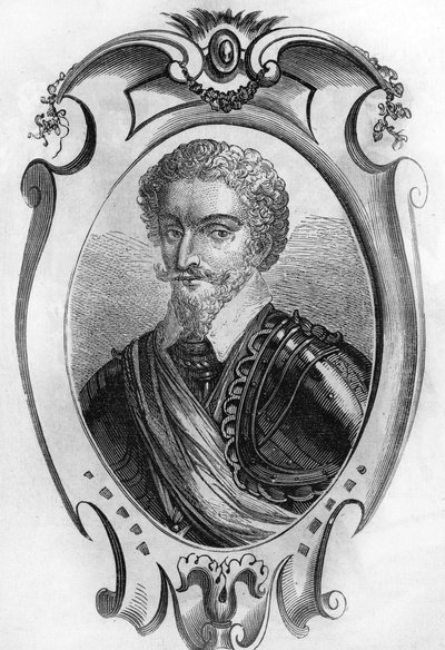 Ritratto di Charles de Gontaut, Barone, poi Duca di Biron (1562-1602). Maresciallo di Francia. incisione del 1866 da Unknown artist