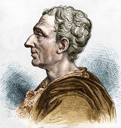 Ritratto di Charles de Secondat (1689 - 1755), Barone De La Brède e Montesquieu. Incisione del XIX secolo da Unknown artist