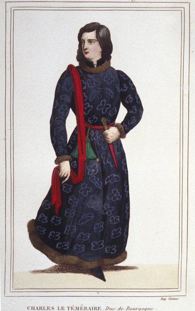 Ritratto di Carlo il Temerario (1433-1477), Duca di Borgogna. Incisione del 1830 da Unknown artist
