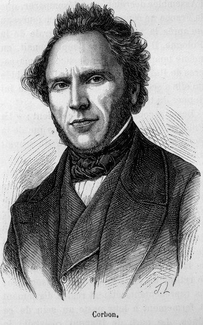 Ritratto di Claude Anthime Corbon (1808 - 1891). Incisione della fine del XIX secolo in "Histoire de France" di H. Martin da Unknown artist