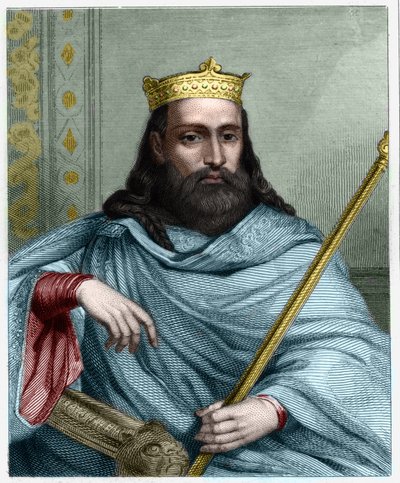 Ritratto di Clotario I (497-561), Re di Neustria e Re dei Franchi - in "Histoire des Francais" di Lavallee, incisione, sd. da Unknown artist