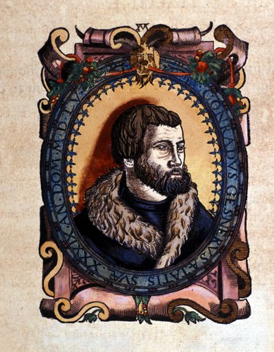Ritratto di Conrad Gesner (1516 - 1565) medico di Zurigo dopo Historia Animalium di Conrad Gesner, Tiguri 1560. Biblioteca nazionale Braidense. Milano da Unknown artist