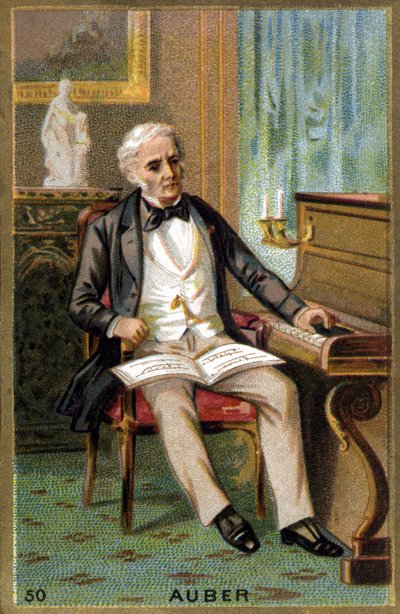 Ritratto di Daniel François Esprit Auber, compositore francese (cromolitografia del XIX secolo) da Unknown artist