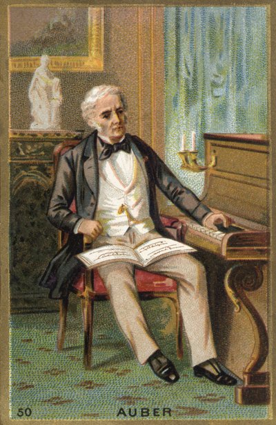Ritratto di Daniel François Esprit Auber (1782-1871), compositore francese. Cromolitografia del XIX secolo da Unknown artist