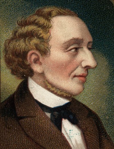 Ritratto dello scrittore e poeta danese Hans Christian Andersen (1805-1875). da Unknown artist
