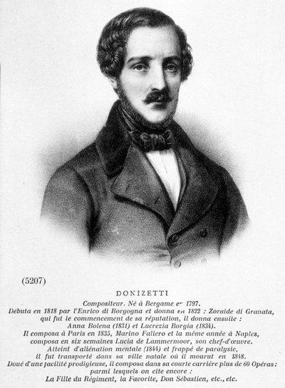 Ritratto di Donizetti Gaetano da Unknown artist