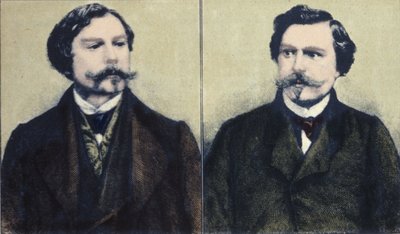Ritratto di Edmond Goncourt (1822-1896) e Jules Goncourt (1830-1870) fratelli scrittori da Unknown artist