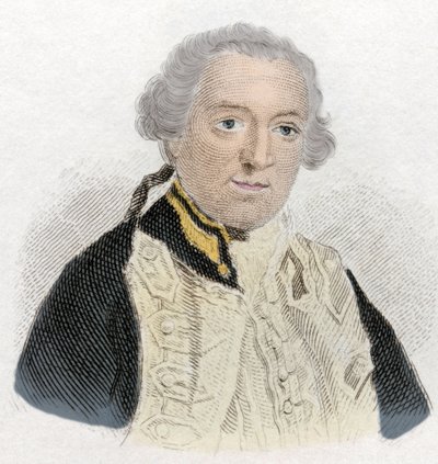 Ritratto di Edward Boscawen (1711-1761), ammiraglio e politico inglese. Incisione del XIX secolo da Unknown artist