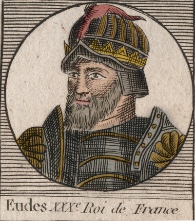 Ritratto di Eudes (Odon) (c.860-898), Conte di Parigi e Troyes, poi Re di Francia - EUDES conte di Parigi eletto al trono francese dopo la deposizione di Carlo l
