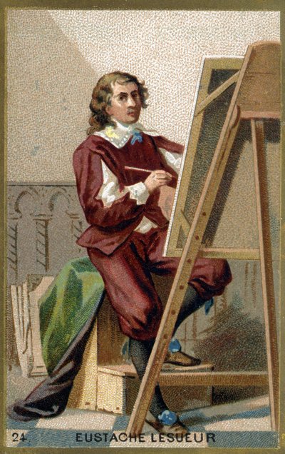Ritratto di Eustache Le Sueur, pittore, disegnatore e decoratore francese (cromolitografia del XIX secolo) da Unknown artist