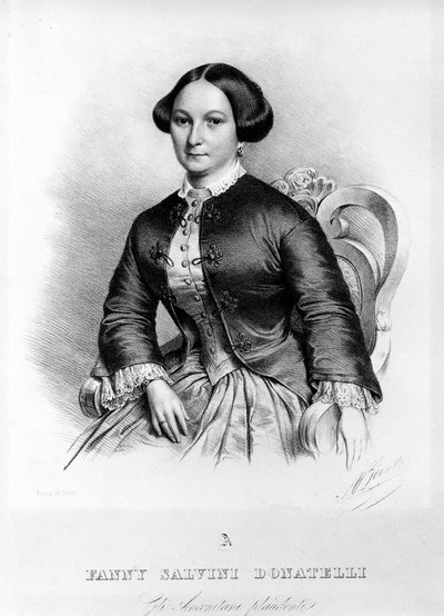 Ritratto di Fanny Salvini Donatelli, cantante che interpretò la prima Violetta ne La Traviata di Giuseppe Verdi nel 1853 da Unknown artist