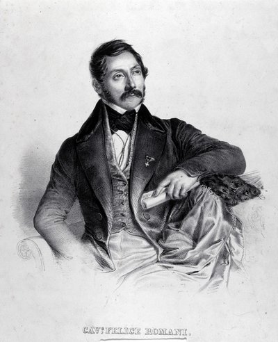 Ritratto di Felice Romani, librettista, poeta e critico italiano (1788-1865). da Unknown artist