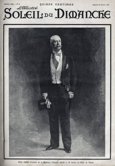 Ritratto di Félix Faure (1841-1899), Presidente della Repubblica Francese pubblicato durante la sua morte il 16 febbraio al Palazzo dell