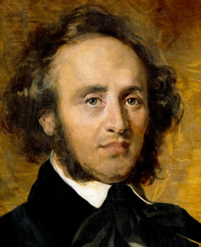 Ritratto di Felix Mendelssohn Bartholdy (1809-1847) compositore tedesco da Unknown artist