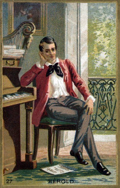 Ritratto di Ferdinand Hérold, compositore francese (cromolitografia del XIX secolo) da Unknown artist