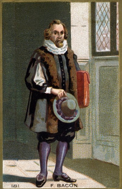 Ritratto di Francis Bacon Barone Verulam (1561 - 1626) statista e filosofo inglese. Cromolitografia del XIX secolo da Unknown artist