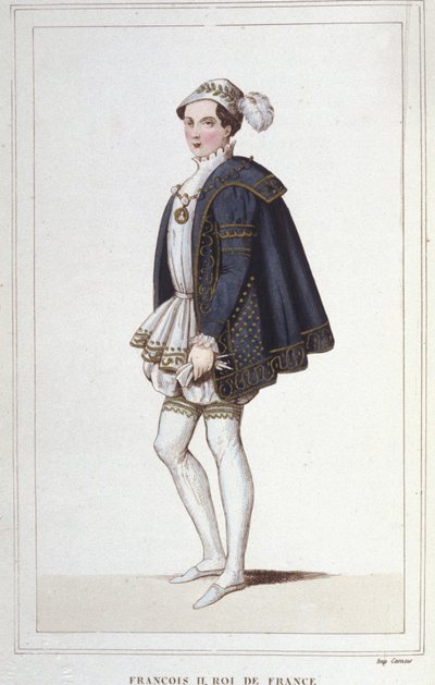 Ritratto di Francesco II (1544-1560), Re di Francia incisione del 1830 da Unknown artist