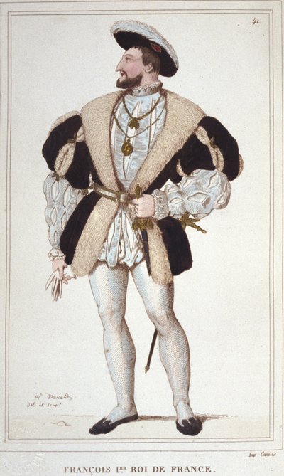 Ritratto di Francesco I (1494 - 1547) Incisione del 1830 da Unknown artist