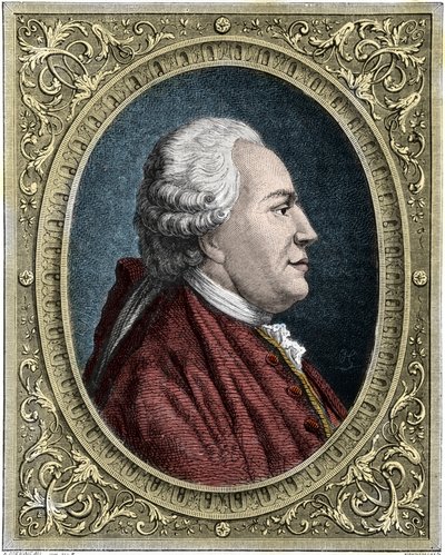Ritratto di Franz-Anton Mesmer (1734-1815), medico tedesco, fondatore della teoria del magnetismo animale (mesmerismo). Incisione a colori del XIX secolo da Unknown artist