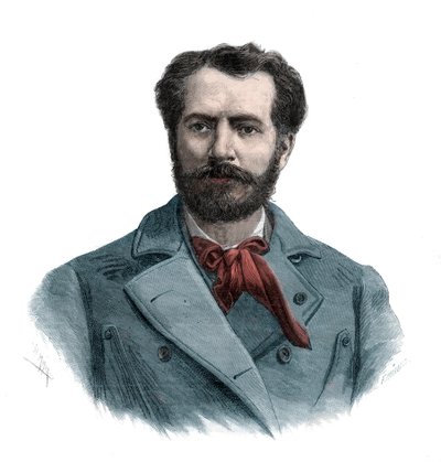 Ritratto di Frederic Auguste Bartholdi (1834-1904), scultore francese - incisione del 1883 da Unknown artist